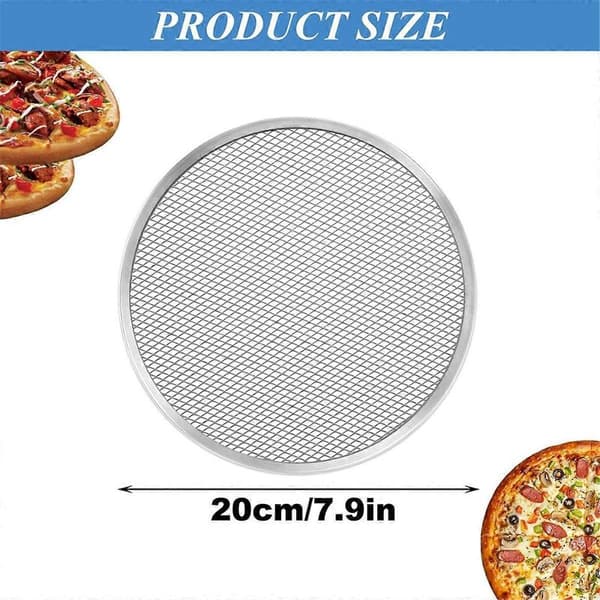 Pizzapande, sæt med 6, 20 cm, lavet af sømløst aluminium.