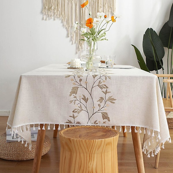 Rynkfri Rektangulär Duk för Picknick, Fest och Utomhusbord - Farmhouse-Stil