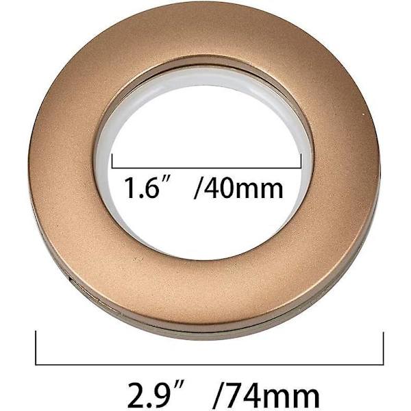 32 kpl muoviset kahvimatta 40 mm pyöreät verhorenkaat ikkunaan, suihkuun, vaatehuoneeseen, oveen