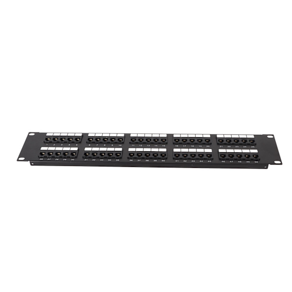 CAT3 50 porte netværks-patchpanel Plug and Play RJ11 netværks-patchpanel til 19 tommer standardkabinet