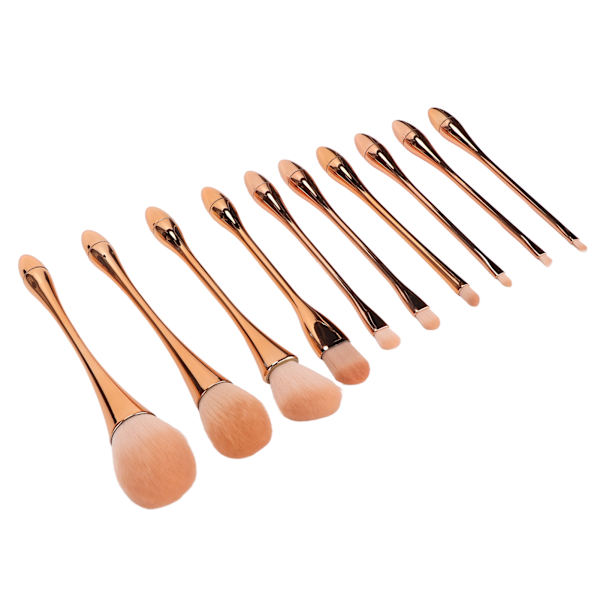 10 stk Profesjonelt sminkebørstesett Øyenskyggekoncealer Blusher Brush Kosmetisk børstesett Rose gull