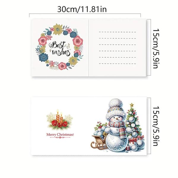 6 st Glittriga Konst Grattiskort I2G0 Santa Claus 6pcs
