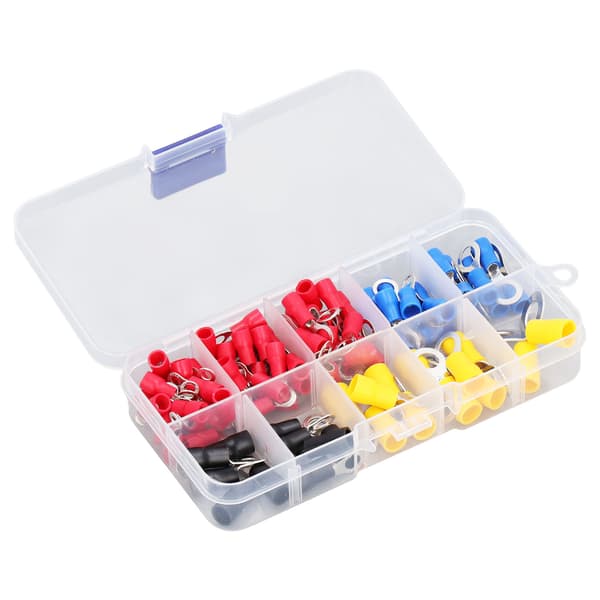102PCS Isolerad Ringterminal 10 Olika Specifikationer Flamskyddade Kabelanslutningar Sortimentssats