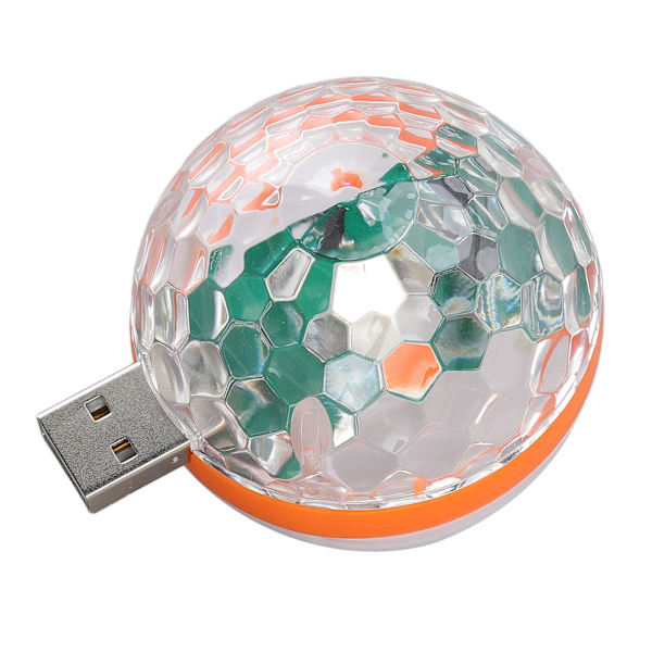 USB Mini Fargerik Ball Lys 2 Lysmoduser DC 5V Stemmestyring RGB Scenelys for Bursdagsfest Dansefest