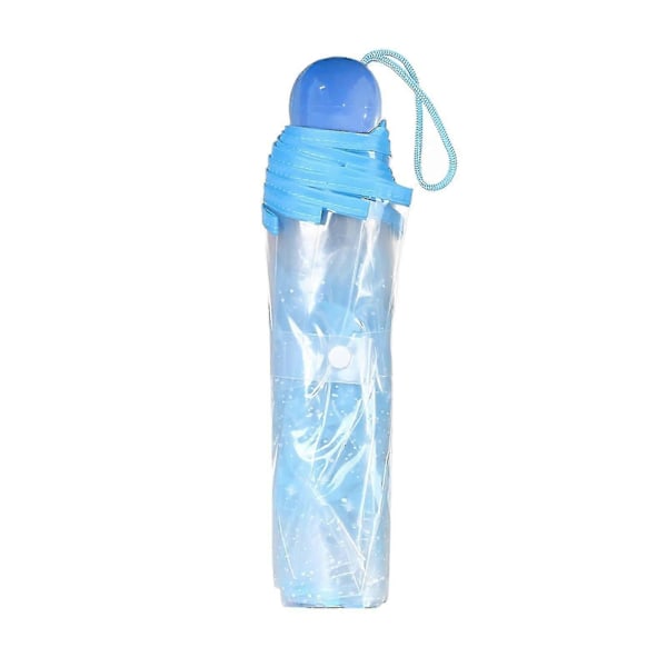 Transparent Klar Paraply Blå 1 stk