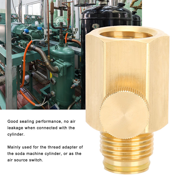 Soda sylinderadapterventil med bryter hunngjenger TR21-4 til hanngjenger G1/2 for Soda Stream