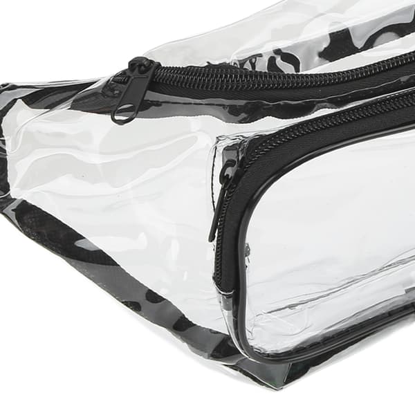 Transparent bæltetaske PVC Vandafvisende Lynlås Multipurpose Taljetaske til Rejser Sort