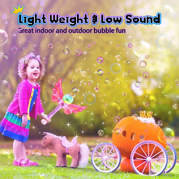 Elektrisk bubbelmaskin Fe-bubbelstav Bubbelblåsare för flickor Barn Musikalisk handhållen bubbelmaskin