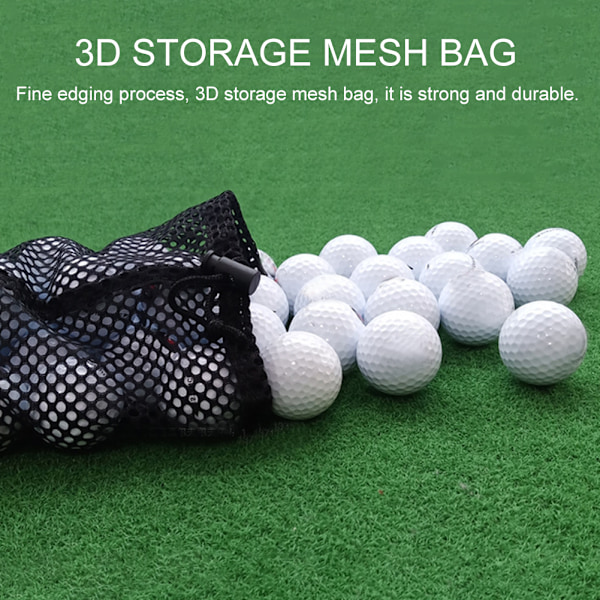 1 stk. nylon golfboldnetpose, opbevaringspose, stor størrelse 48-56 bolde, superstærk bæreholder
