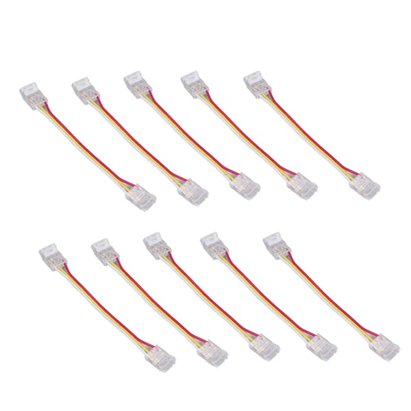10 stk. LED-strip-lysstik-sæt 3-benet 10 mm hurtigforbindelse stærk kompatibilitet COB-lysstik til lager