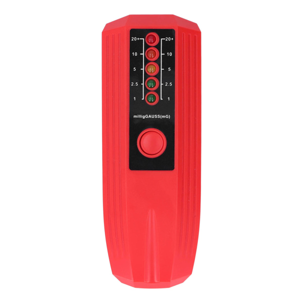 EMF Meter Magnetic Field Detector Electromagnetic Radiation Tester with 5 LED Indicator Red