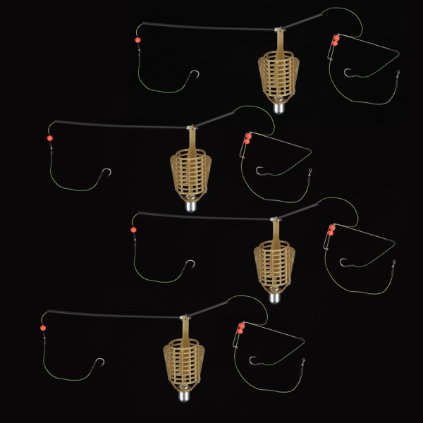 4 STK Bærbar letvægts fiskeagn bur Lure Trap Kurv Feeder Holder Fiskegrej Tilbehør 40 g 4 STK