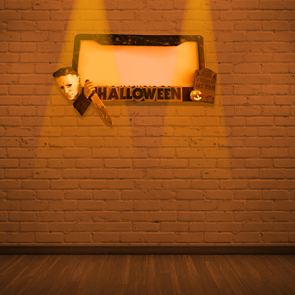 Halloween-kauhuelokuvan rekisterikilven kehys Rekisterikilven suojukset Pelottava auton rekisterikilven kehys Henkilökohtaiset auton lisävarusteet
