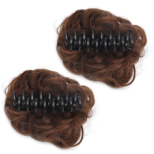 2st Ljusbrun Kvinnor Smutsigt Hårbulle Högtemperaturfiber Syntet hårstycke Chignon