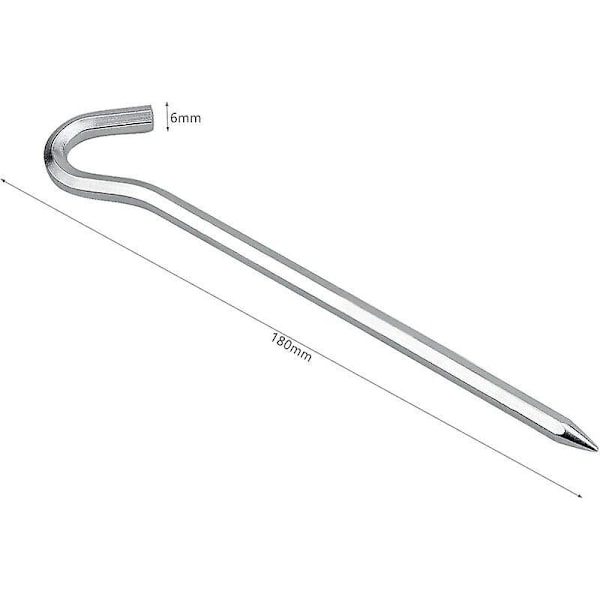 14 stk. Teltplugger, Stål Teltplugger Jordfester Kroker for Telt Camping Hagearbeid, 18cm