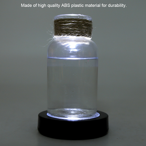 Cup Wine Bottle Coaster med skiftende LED-lys Sort Shell Hvidt lys Intet batteri inkluderet