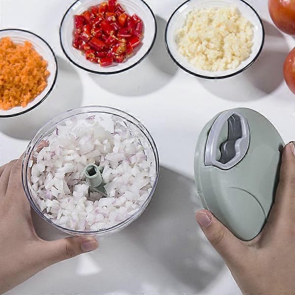 500/900ML Garlic Chopper Manual Rotary Vegetable Cutter Chopper Slicer Fruit Garlic Press Kitchen Tool Blender Meat Grinder blue blue 500ml