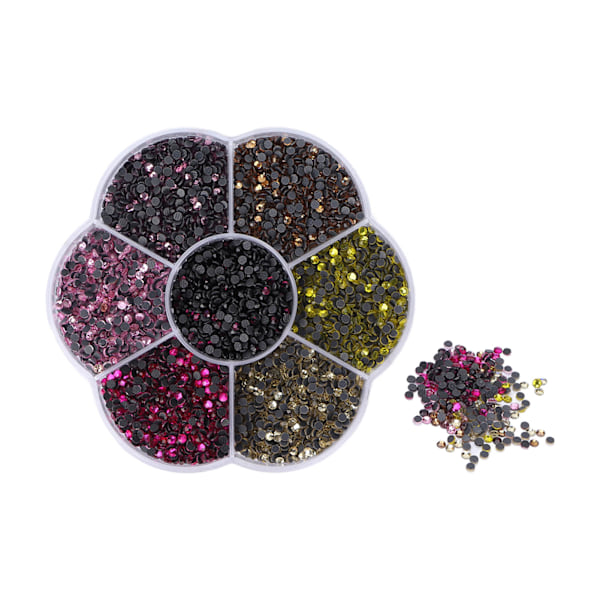 10080 stk flate bakre rhinestones, blendende fargerike DIY robuste iriserende rhinestones runde perler for manikyr sminke S607-2