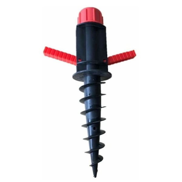 Parasolfod til strandsand eller jord, skrue-i propel parasolfod til stranden i sand, sort, 41 cm
