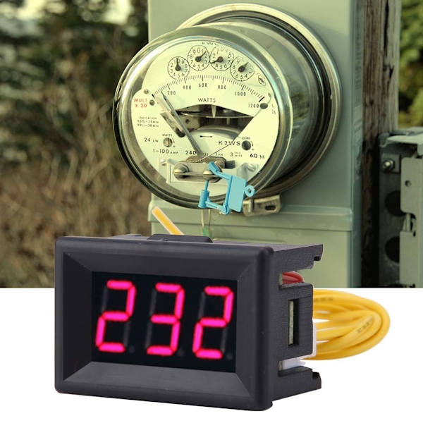 1 stk. Digital 0,36\" LED Display Voltmeter AC Spændingsmåler Panel 70-380V