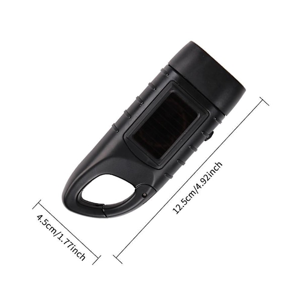 Solcellsvevad ficklampa - Uppladdningsbar LED-ficklampa, nödöverlevnadsutrustning, snabbtryck utomhuslampa
