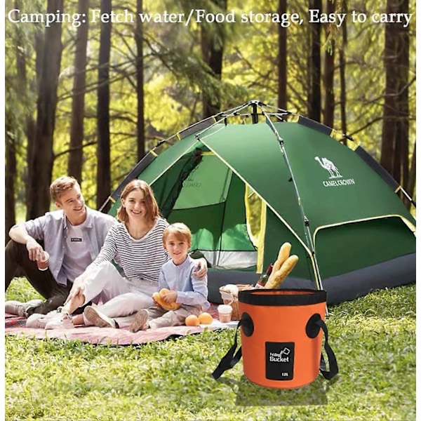 Hopfällbar Hink, 11 Liter Multifunktionell Portabel Hopfällbar Fiskehink - Hopfällbar Diskbänkshink - Vattenbehållare för Fiske, Camping, Gar