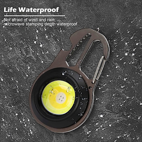 COB Små Ficklampor, LED Ficklampa 500 LM Uppladdningsbar Mini LED Ficklampa 7 Lägen Bärbar Arbetslampa med Skruvmejsel Flasköppnare för Camping H
