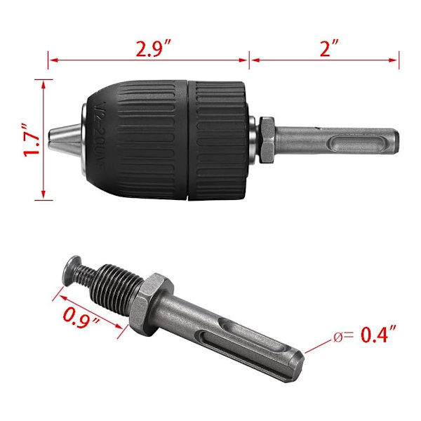 13 mm hurtig selvstrammende borepatronadapter SDS-borebor