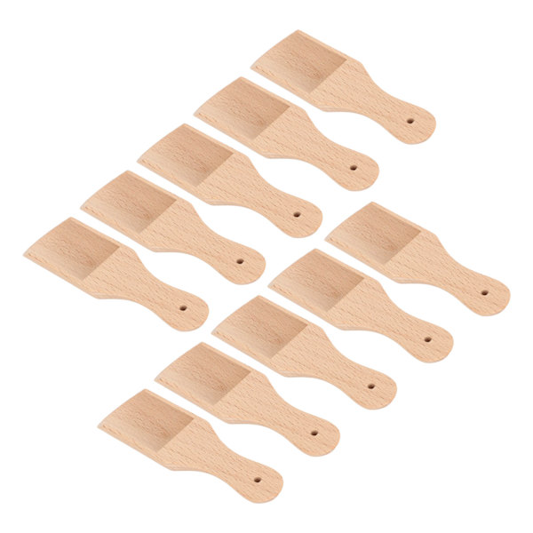 10 stk. Badesaltske til multifunktionel miljøvenlig bøgetræ bærbar saltske til badeværelse type 1 (9,7x3x1,4cm/3,8x1,2x0,55in)