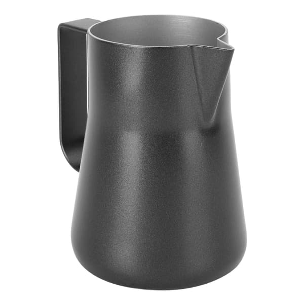 Mælkeskummerkande i rustfrit stål, kande til opskumning, blandekop til kaffedrikke 350 ml sort