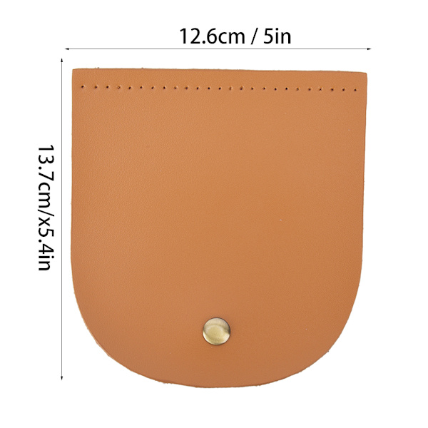 Väska Flip Cover Split Läder Magnetiskt Spänne DIY Handgjorda Handväskor Delar med Brons Tillbehör 12.6x13.7cm(Brun Gul )