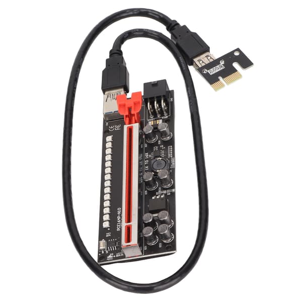 Riser-sovitinkortti 8 Excicon-kondensaattoria monikerroksinen suojaus kiinteä solki PCIE Riser 1x - 16x sovitin