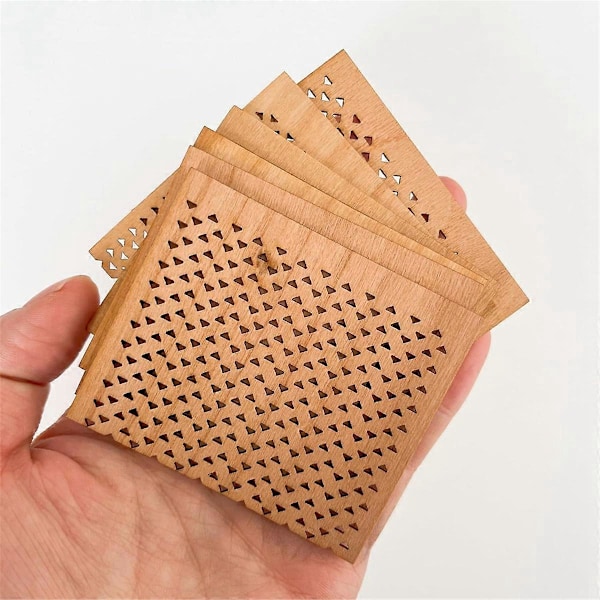 12 stk. 7x6 cm Vedkubelysestaker i tre for DIY-lys