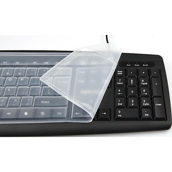 2 stk. gennemsigtig skrivebordscomputer tastatur skal standard tastatur, støv- og vandtæt tastaturbeskytter skal