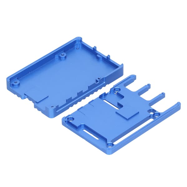Aluminiumslegering skal ultratynd CNC køling køleplader metalskal til Raspberry Pi 4B (blå)