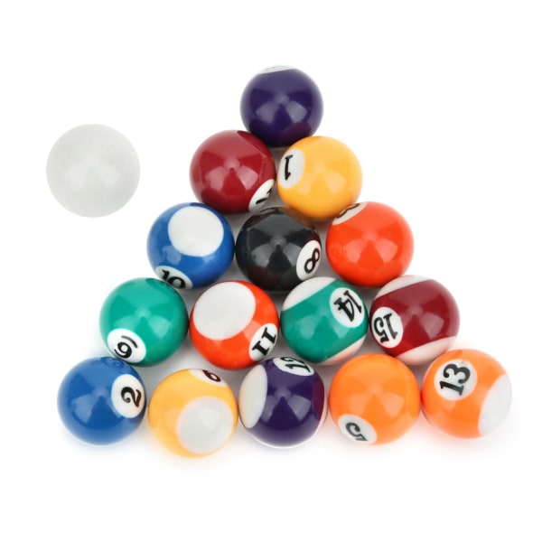 16 STK 32MM Miljøvenlig Resin Mini Børne Billardbold Legetøj Poolbord tilbehør
