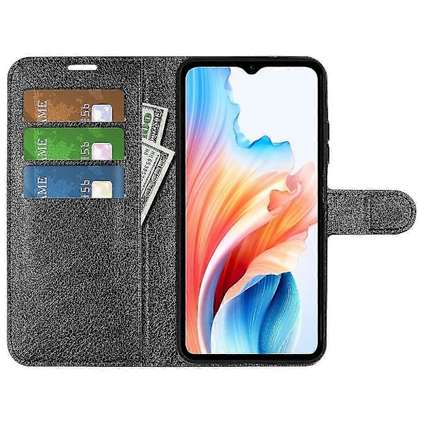 Til Oppo A38 4G Etui Wallet Telefon Cover Litchi Tekstur Støtte Læder Cover Zekai Lilla Stil C Oppo A38 4G