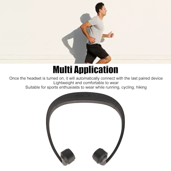 Bone Conduction Hovedtelefon Stereo Genopladelig Open Ear BT Headset med Mikrofon til Løb Cykling Vandring