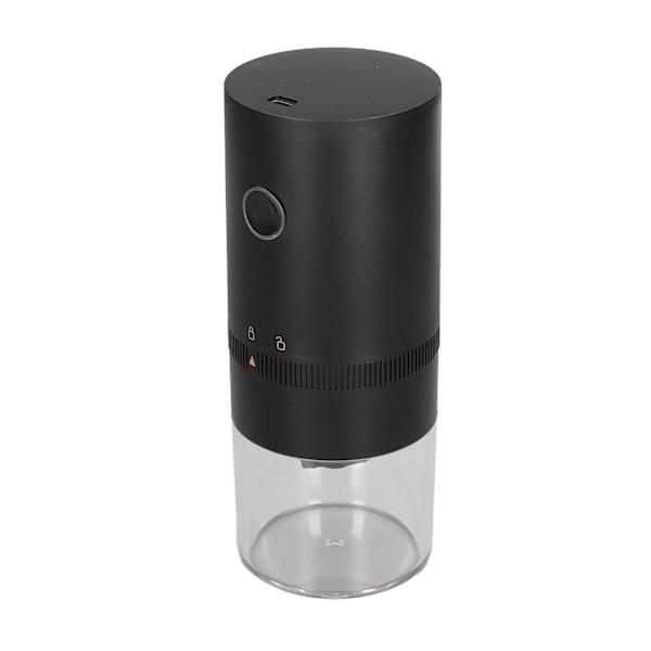 Ledningsfri Elektrisk Kaffebønnekværn USB-opladning Bærbar Akryl Transparent Synlig til Hjemmekøkken Sort