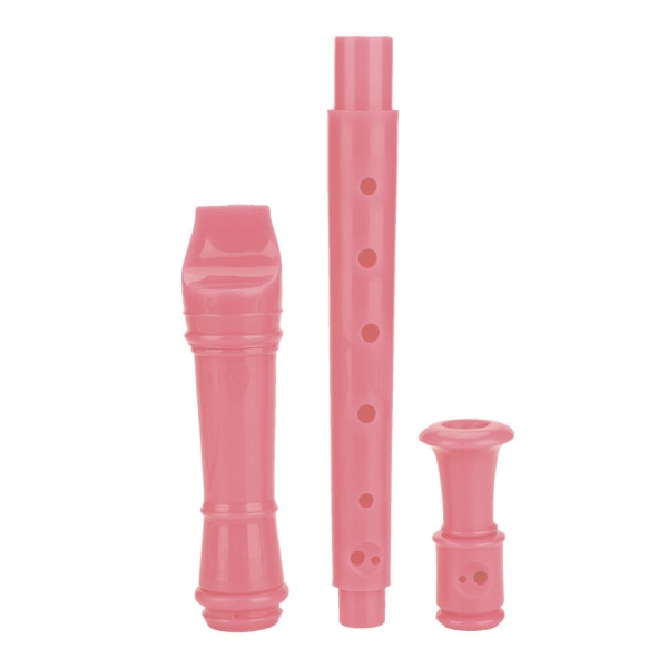 8 hullers klarinetfløjte med rensestang og instruktion til børn Børn begyndere (pink)