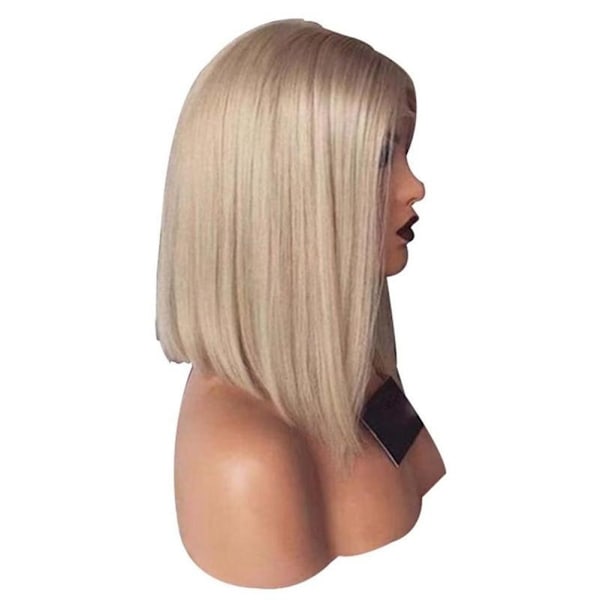 Bob Frisyre Kvinner Dame Kort Rett Hår Blond Full Parykk