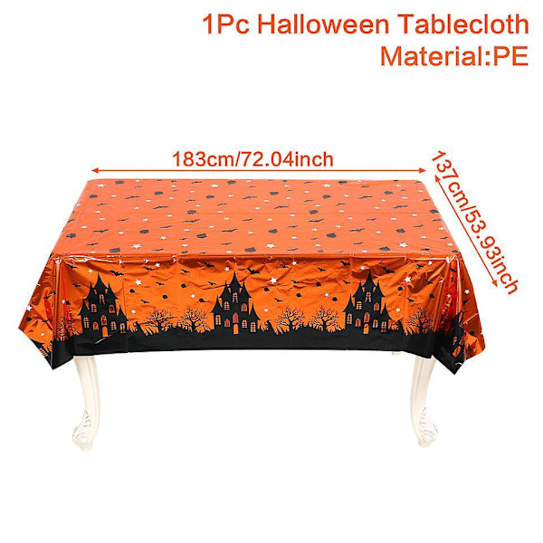Halloween-Dukset - 10 st, 72x72 tum, Läskigt Tema, Tvättad Duken för Fest, Picknick, Middag Dekoration