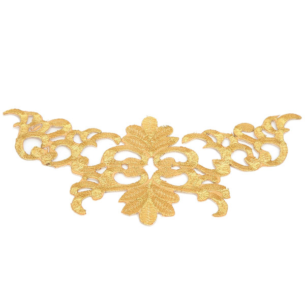 4 STK Broderet Patch Syning Klud Sticker DIY Applikation Håndværk Dekoration Tøj Tilbehør Pagoda Form Guld
