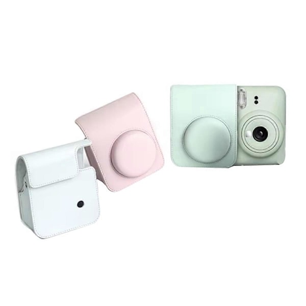 För Instax Mini12 Kameraväska PU Mjukt Skyddsfodral Resväska, B Vit39