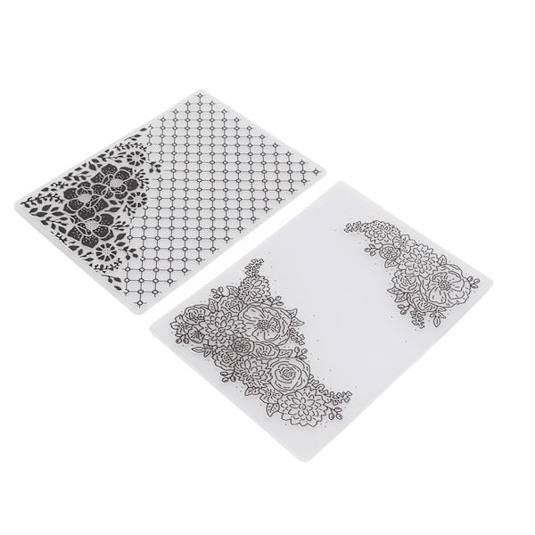 2 st plastpräglingsmapp Clear Concave Convex Texture DIY Craft Mallar för inbjudningar Kuvert Kort