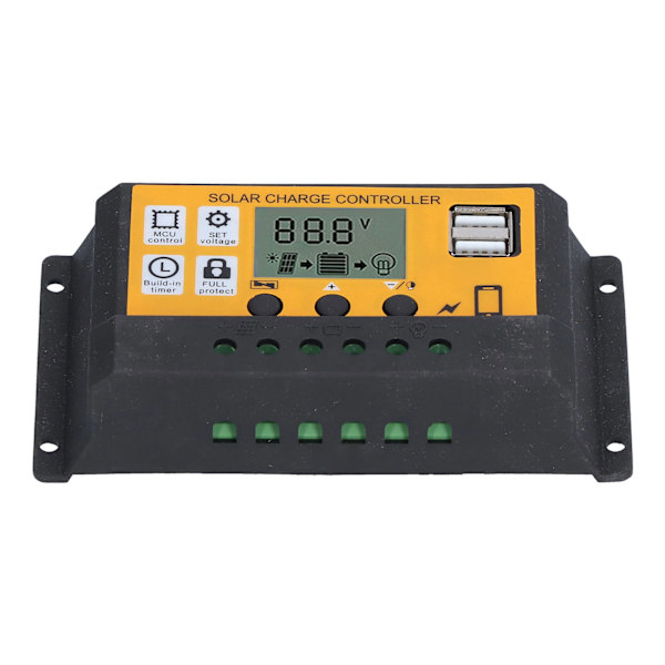 Smart Charge Controller Fotovoltaisk Solpanel Batteri Regulator med LCD Display 12V 24V 20A