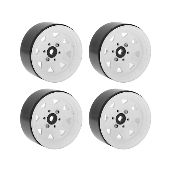 4 stk. RC-bilhjulnav 1,9 tommer slitesterkt jern RC Crawler-hjulnavnav erstatning for Axial White