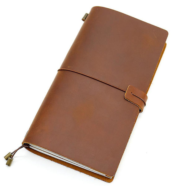 Vintage håndlaget kuskinn Traveler's Notebook Journal S pass 13x9 A02