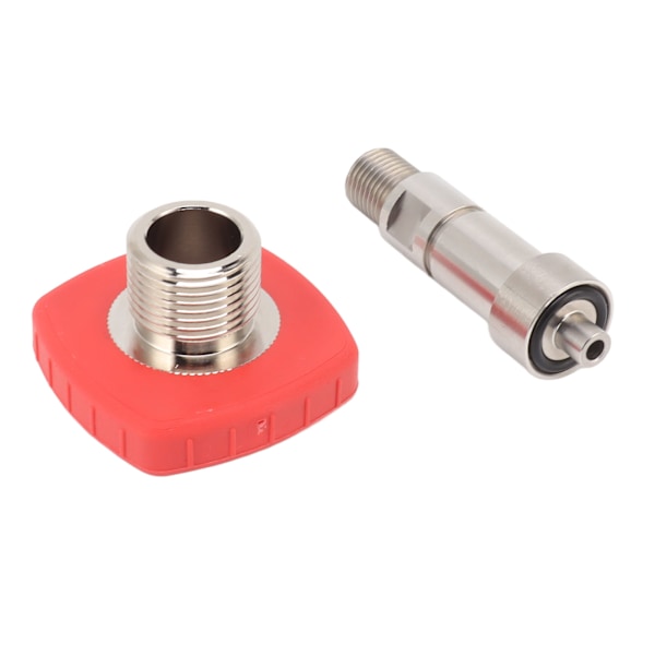 CO2 Tank Connector Rød Firkantet G5/8 til 1/4 Bspp Rustfrit Stål CO2 Tank Connector til Udskiftning
