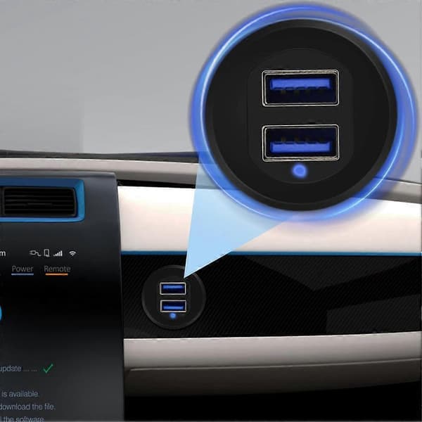 Doble porter USB 3.0 Bilmontert innfelt kabel USB3.0 Hann til Hunn Bilmontert Forlengelseskabel Black